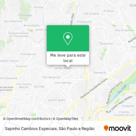Sapinho Cambios Especiais mapa