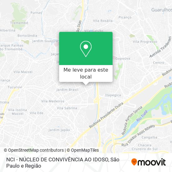 NCI - NÚCLEO DE CONVIVÊNCIA AO IDOSO mapa