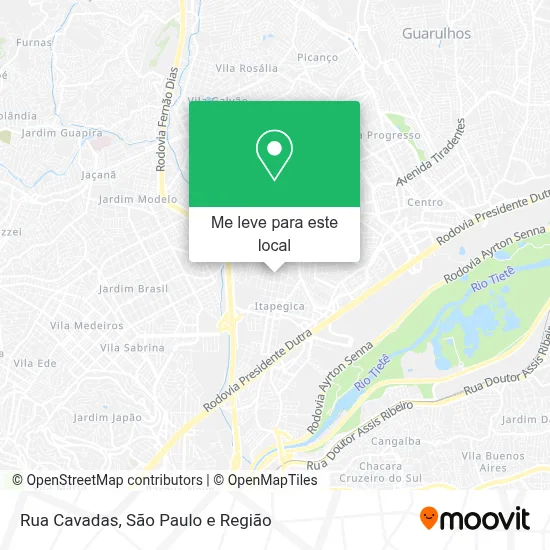 Rua Cavadas mapa