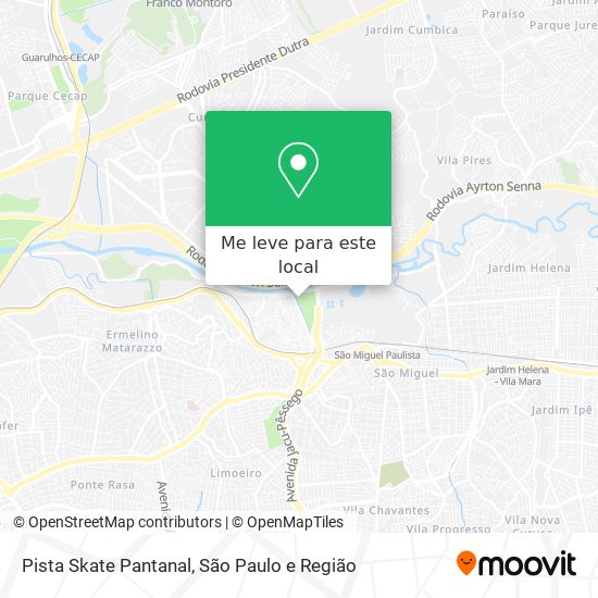 Pista Skate Pantanal mapa