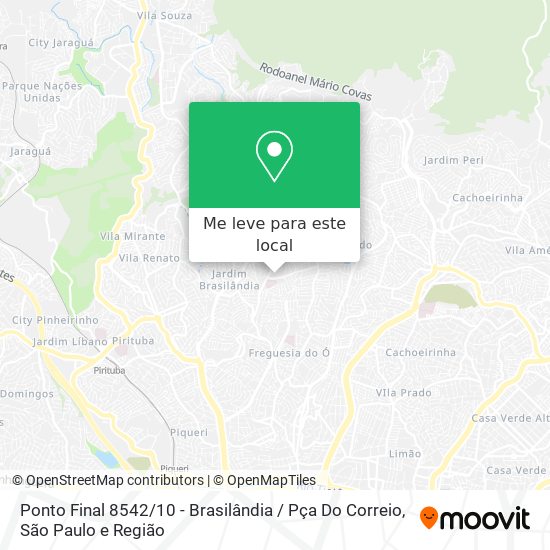 Ponto Final 8542 / 10 - Brasilândia / Pça Do Correio mapa