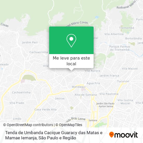 Tenda de Umbanda Cacique Guaracy das Matas e Mamae Iemanja mapa