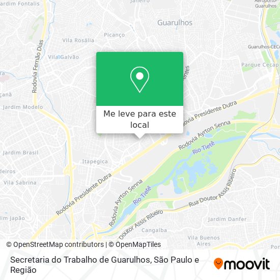 Secretaria do Trabalho de Guarulhos mapa