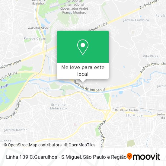 Linha 139 C.Guarulhos - S.Miguel mapa