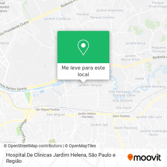 Hospital De Clinicas Jardim Helena mapa