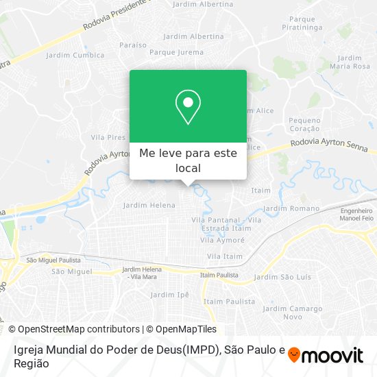 Igreja Mundial do Poder de Deus(IMPD) mapa