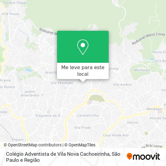 Colégio Adventista de Vila Nova Cachoeirinha mapa