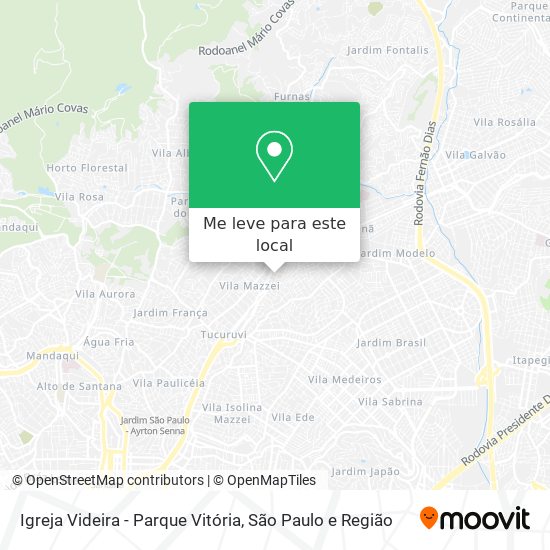 Igreja Videira -  Parque Vitória mapa