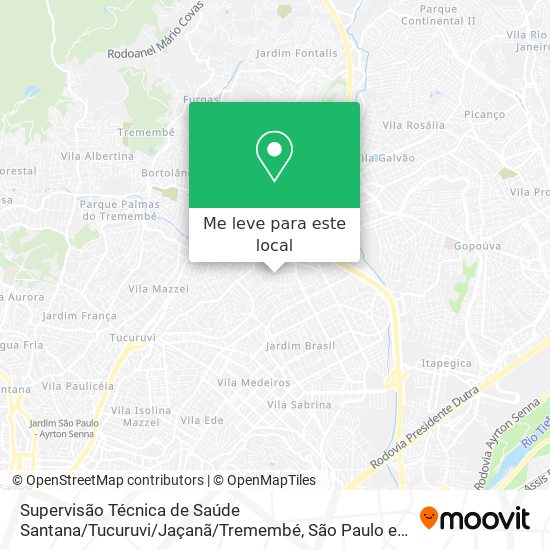 Supervisão Técnica de Saúde Santana / Tucuruvi / Jaçanã / Tremembé mapa