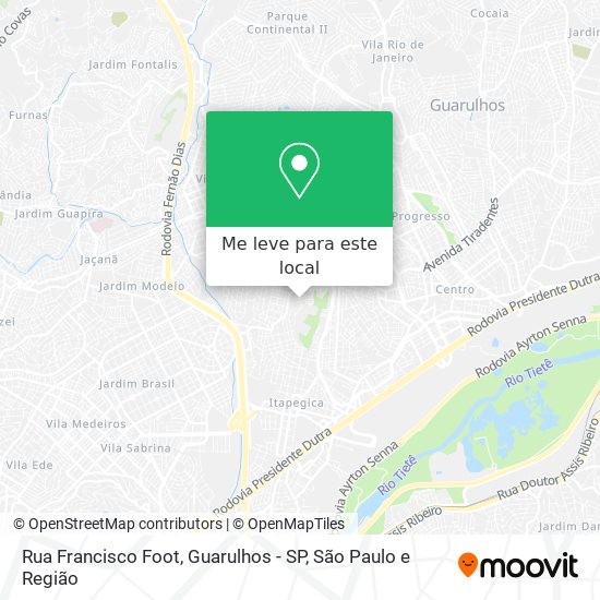 Rua Francisco Foot, Guarulhos - SP mapa