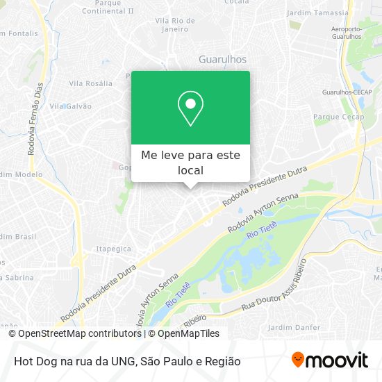 Hot Dog na rua da UNG mapa