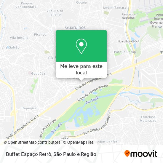 Buffet Espaço Retrô mapa