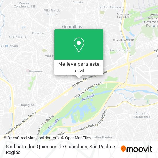 Sindicato dos Químicos de Guarulhos mapa