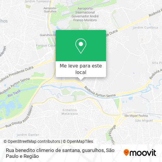 Rua benedito climerio de santana, guarulhos mapa