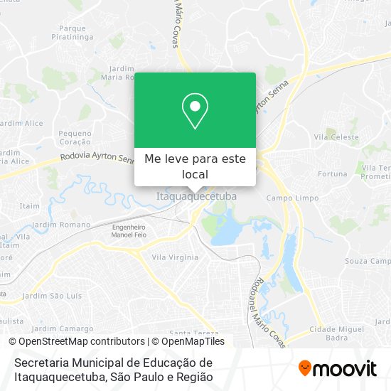 Secretaria Municipal de Educação de Itaquaquecetuba mapa