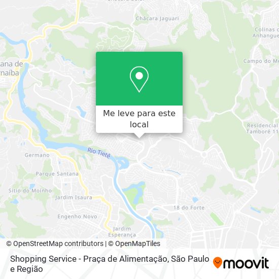 Shopping Service - Praça de Alimentação mapa