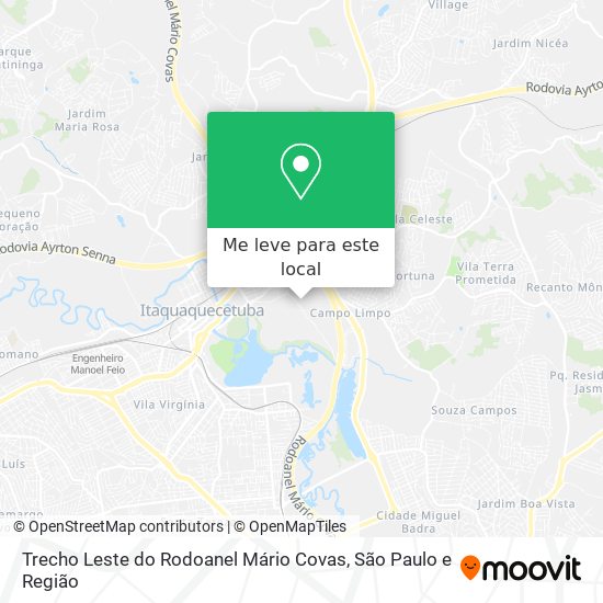 Trecho Leste do Rodoanel Mário Covas mapa