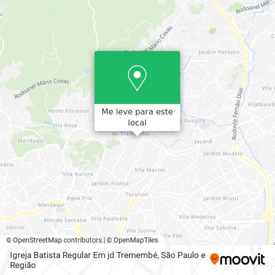 Igreja Batista Regular Em jd Tremembé mapa