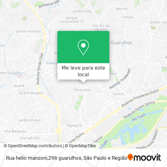 Rua helio manzoni,296 guarulhos mapa
