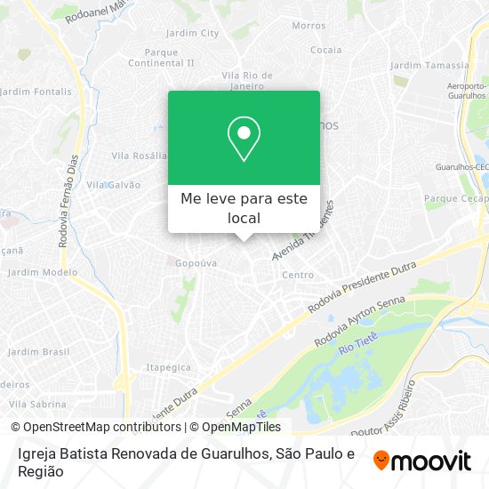 Igreja Batista Renovada de Guarulhos mapa
