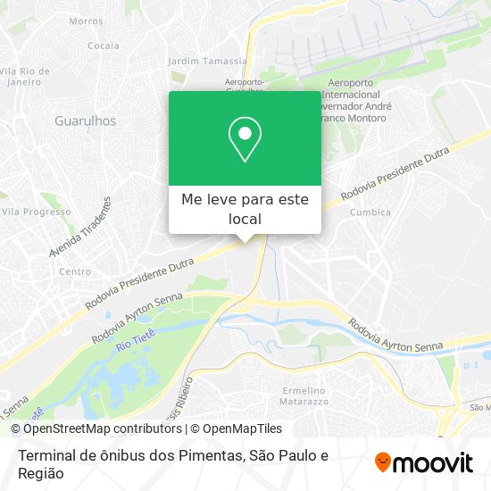 Terminal de ônibus dos Pimentas mapa