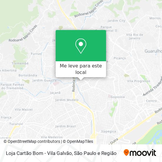 Loja Cartão Bom - Vila Galvão mapa