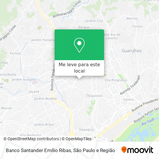 Banco Santander Emílio Ribas mapa