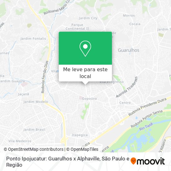 Ponto Ipojucatur: Guarulhos x Alphaville mapa