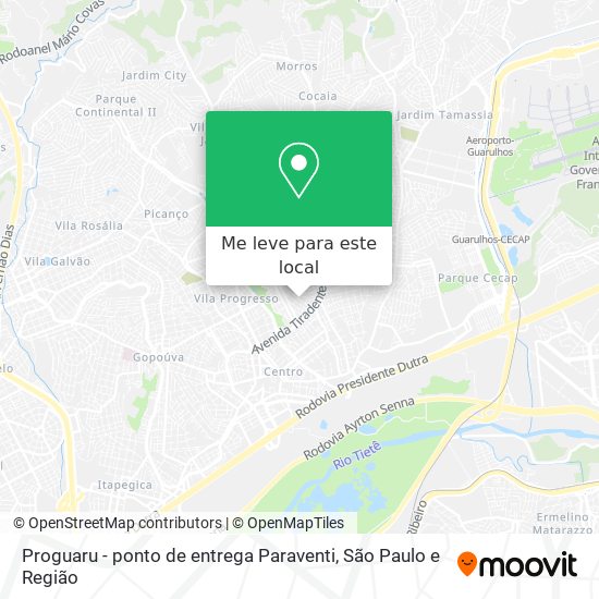 Proguaru - ponto de entrega Paraventi mapa