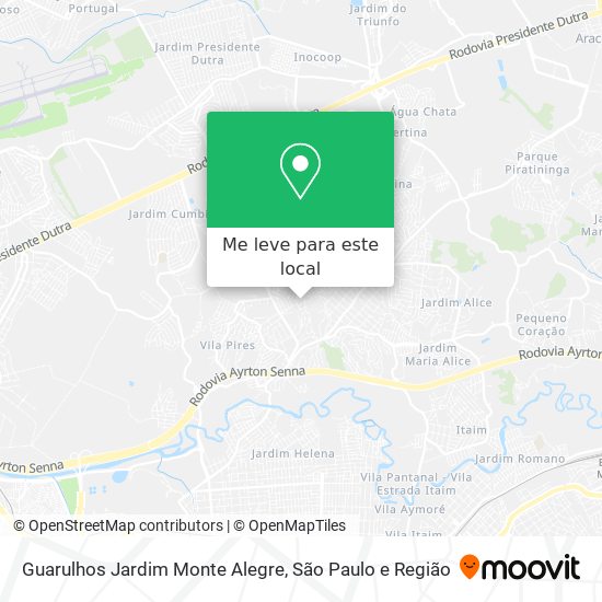 Guarulhos Jardim Monte Alegre mapa