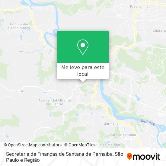 Secretaria de Finanças de Santana de Parnaiba mapa