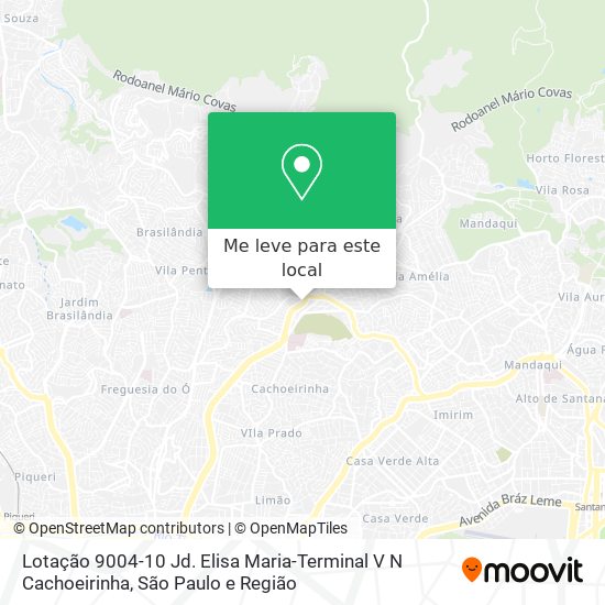 Lotação 9004-10 Jd. Elisa Maria-Terminal V N Cachoeirinha mapa