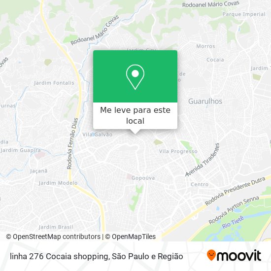 linha 276 Cocaia shopping mapa