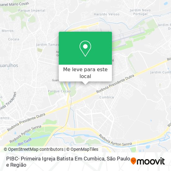 PIBC- Primeira Igreja  Batista Em Cumbica mapa