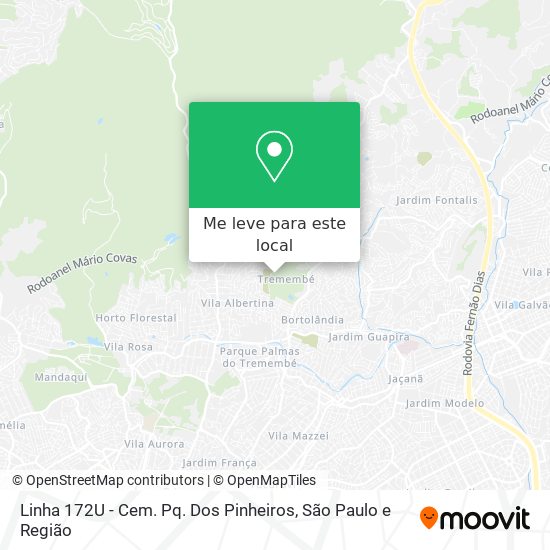 Linha 172U - Cem. Pq. Dos Pinheiros mapa