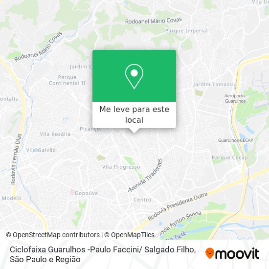 Ciclofaixa Guarulhos -Paulo Faccini/ Salgado Filho mapa