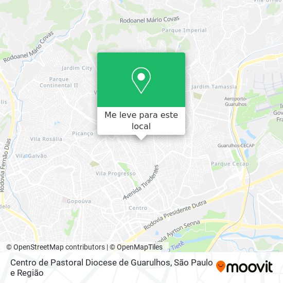 Centro de Pastoral Diocese de Guarulhos mapa