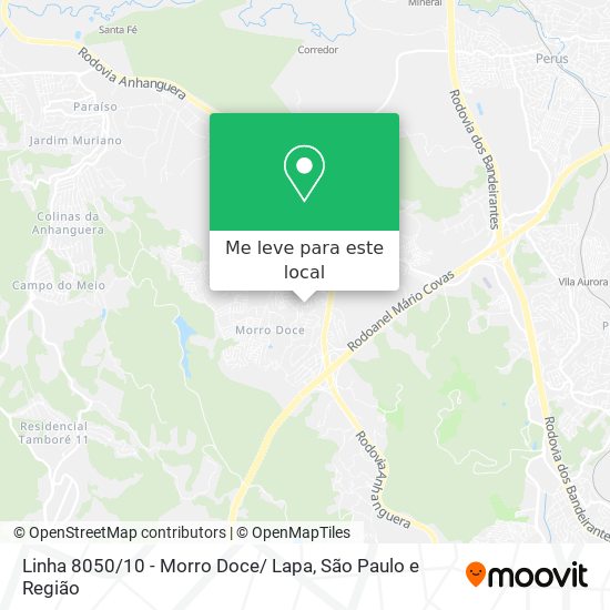 Linha 8050 / 10 - Morro Doce/ Lapa mapa