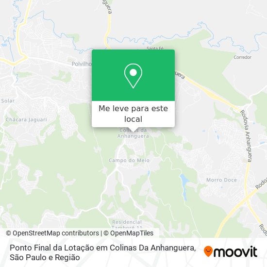 Ponto Final da Lotação em Colinas Da Anhanguera mapa