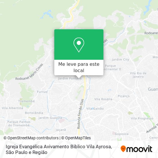 Igreja Evangélica Avivamento Biblico Vila Ayrosa mapa