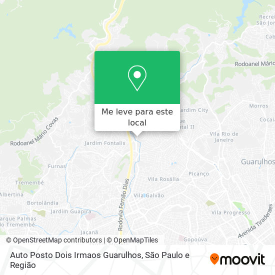 Auto Posto Dois Irmaos Guarulhos mapa