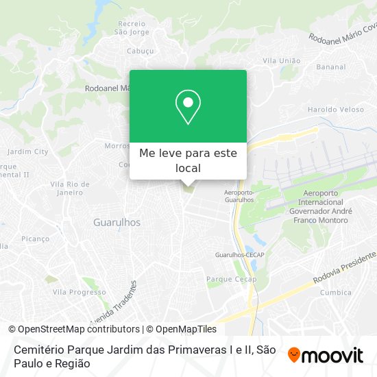 Cemitério Parque Jardim das Primaveras I e II mapa