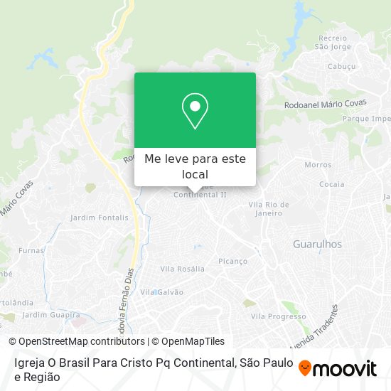 Igreja O Brasil Para Cristo Pq Continental mapa