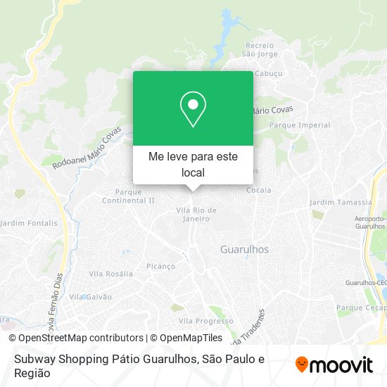 Subway Shopping Pátio Guarulhos mapa