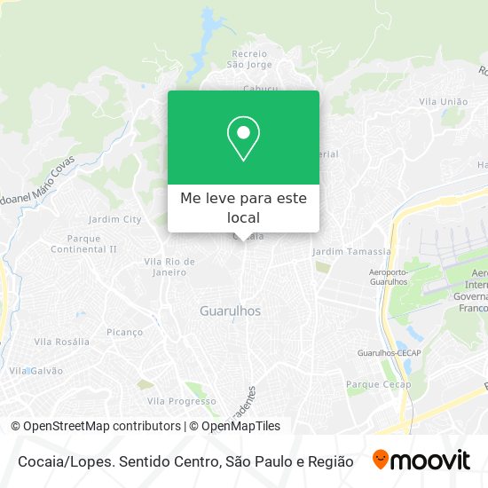 Cocaia/Lopes. Sentido Centro mapa