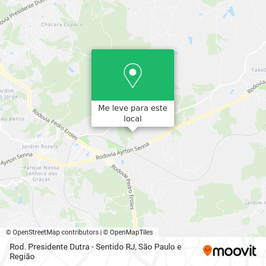 Rod. Presidente Dutra - Sentido RJ mapa