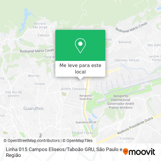Linha 015 Campos Eliseos / Taboão GRU mapa