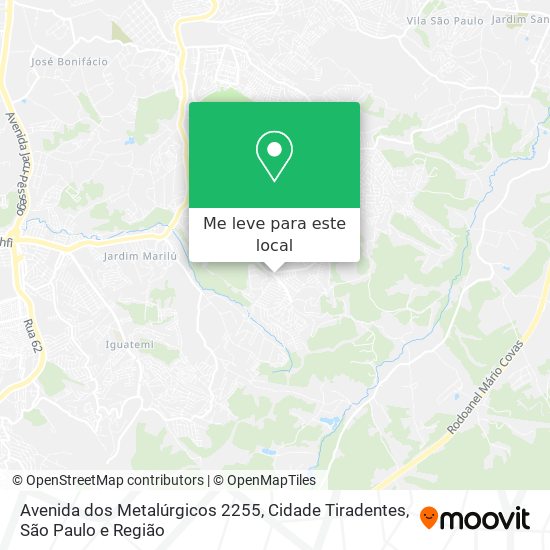 Avenida dos Metalúrgicos 2255, Cidade Tiradentes mapa