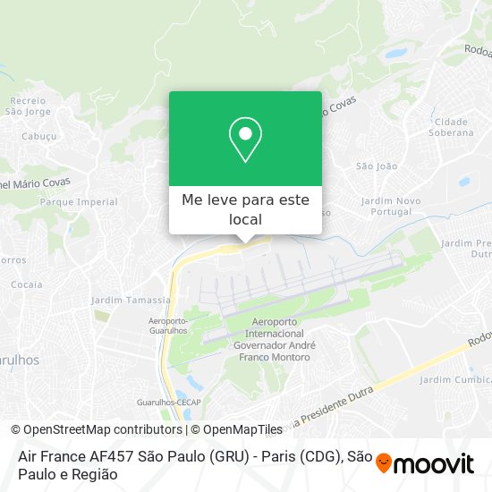 Air France AF457 São Paulo (GRU) - Paris (CDG) mapa