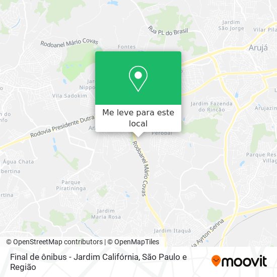 Final de ônibus - Jardim Califórnia mapa
